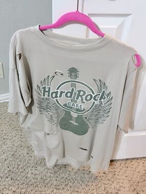 Hard Rock Cafe Tan & Sage Graphic Tee